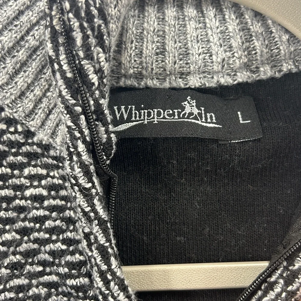0334 Whipper In Large Quarter‎ Zip Pullover Sweater Gray Textured Casual Men’s